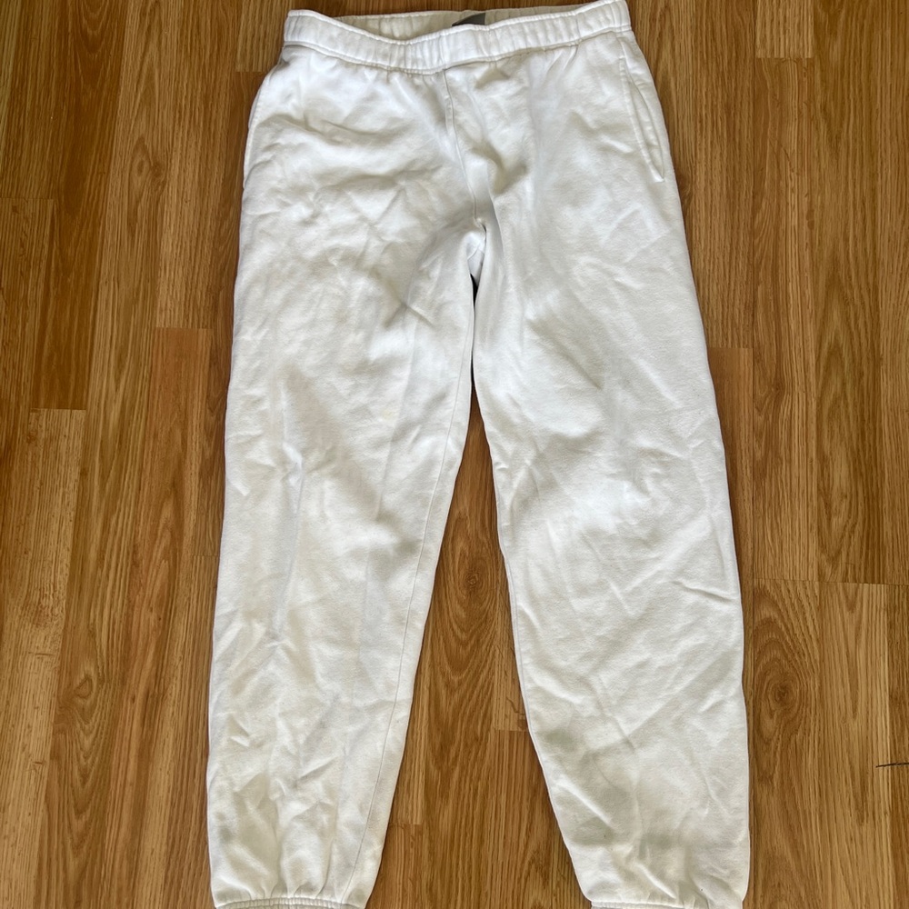 TNA White Sweatpants Relaxed Fit Elastic Cuffs